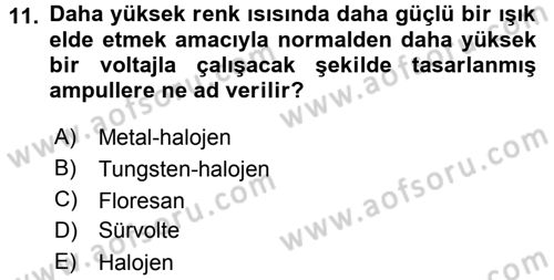 Radyo ve Televizyonda Ölçü Bakım Dersi 2015 - 2016 Yılı (Final) Dönem Sonu Sınavı 11. Soru