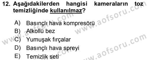 Radyo ve Televizyonda Ölçü Bakım Dersi 2015 - 2016 Yılı Tek Ders Sınavı 12. Soru