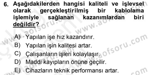 Radyo ve Televizyonda Ölçü Bakım Dersi 2015 - 2016 Yılı Tek Ders Sınavı 6. Soru