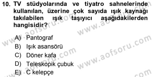 Radyo ve Televizyonda Ölçü Bakım Dersi 2016 - 2017 Yılı 3 Ders Sınavı 10. Soru