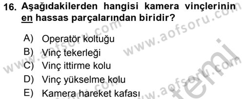 Radyo ve Televizyonda Ölçü Bakım Dersi 2016 - 2017 Yılı 3 Ders Sınavı 16. Soru