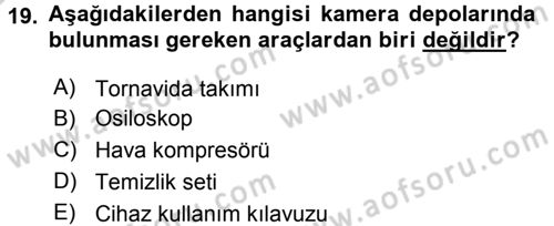 Radyo ve Televizyonda Ölçü Bakım Dersi 2016 - 2017 Yılı 3 Ders Sınavı 19. Soru