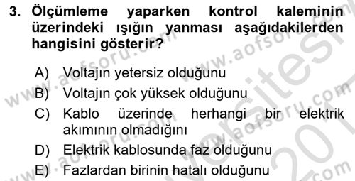 Radyo ve Televizyonda Ölçü Bakım Dersi 2016 - 2017 Yılı (Vize) Ara Sınavı 3. Soru