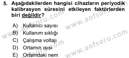 Radyo ve Televizyonda Ölçü Bakım Dersi 2016 - 2017 Yılı (Vize) Ara Sınavı 5. Soru