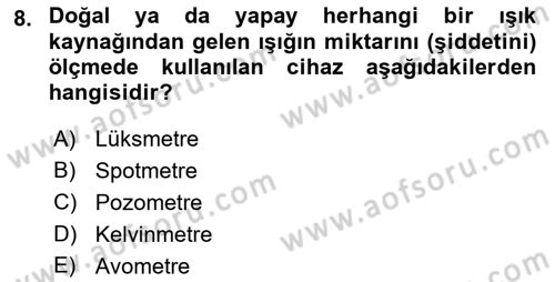 Radyo ve Televizyonda Ölçü Bakım Dersi 2016 - 2017 Yılı (Final) Dönem Sonu Sınav Soruları 8. Soru