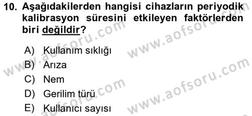 Radyo ve Televizyonda Ölçü Bakım Dersi 2017 - 2018 Yılı (Vize) Ara Sınavı 10. Soru