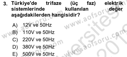 Radyo ve Televizyonda Ölçü Bakım Dersi 2017 - 2018 Yılı (Vize) Ara Sınav Soruları 3. Soru