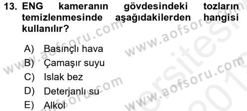 Radyo ve Televizyonda Ölçü Bakım Dersi 2017 - 2018 Yılı (Final) Dönem Sonu Sınavı 13. Soru