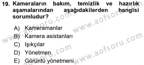 Radyo ve Televizyonda Ölçü Bakım Dersi 2017 - 2018 Yılı (Final) Dönem Sonu Sınavı 19. Soru