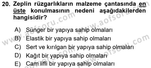 Radyo ve Televizyonda Ölçü Bakım Dersi 2017 - 2018 Yılı (Final) Dönem Sonu Sınavı 20. Soru