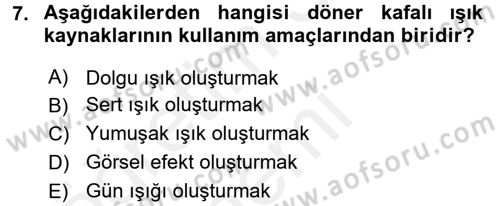 Radyo ve Televizyonda Ölçü Bakım Dersi 2017 - 2018 Yılı (Final) Dönem Sonu Sınavı 7. Soru