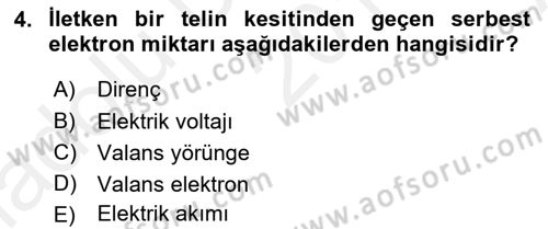 Radyo ve Televizyonda Ölçü Bakım Dersi 2018 - 2019 Yılı (Vize) Ara Sınavı 4. Soru