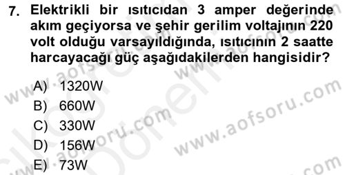 Radyo ve Televizyonda Ölçü Bakım Dersi 2018 - 2019 Yılı (Vize) Ara Sınavı 7. Soru