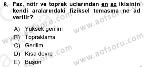 Radyo ve Televizyonda Ölçü Bakım Dersi 2018 - 2019 Yılı (Vize) Ara Sınavı 8. Soru