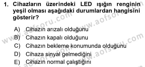 Radyo ve Televizyonda Ölçü Bakım Dersi 2018 - 2019 Yılı (Final) Dönem Sonu Sınavı 1. Soru