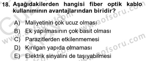 Radyo ve Televizyonda Ölçü Bakım Dersi 2019 - 2020 Yılı (Vize) Ara Sınavı 18. Soru