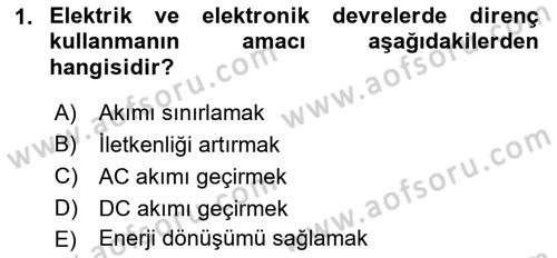 Radyo ve Televizyonda Ölçü Bakım Dersi 2019 - 2020 Yılı (Final) Dönem Sonu Sınav Soruları 1. Soru