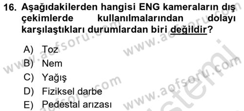 Radyo ve Televizyonda Ölçü Bakım Dersi 2019 - 2020 Yılı (Final) Dönem Sonu Sınavı 16. Soru