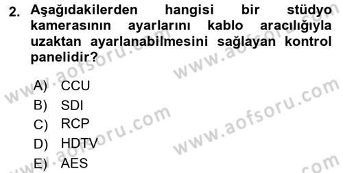 Radyo ve Televizyonda Ölçü Bakım Dersi 2019 - 2020 Yılı (Final) Dönem Sonu Sınavı 2. Soru