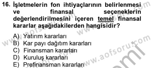 Radyo ve Televizyon İşletmeciliği Dersi 2012 - 2013 Yılı (Final) Dönem Sonu Sınav Soruları 16. Soru