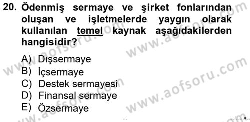 Radyo ve Televizyon İşletmeciliği Dersi 2012 - 2013 Yılı (Final) Dönem Sonu Sınav Soruları 20. Soru