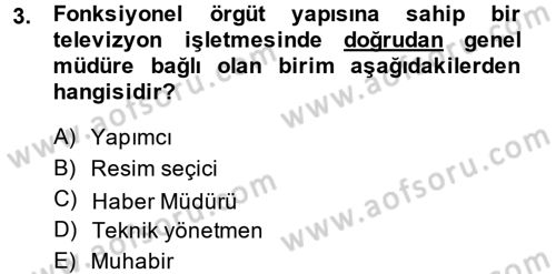 Radyo ve Televizyon İşletmeciliği Dersi 2013 - 2014 Yılı (Vize) Ara Sınav Soruları 3. Soru