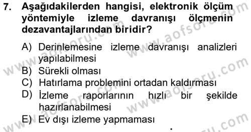 Radyo ve Televizyon İşletmeciliği Dersi 2013 - 2014 Yılı Tek Ders Sınav Soruları 7. Soru