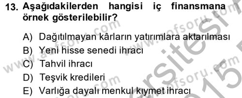 Radyo ve Televizyon İşletmeciliği Dersi 2014 - 2015 Yılı (Final) Dönem Sonu Sınav Soruları 13. Soru