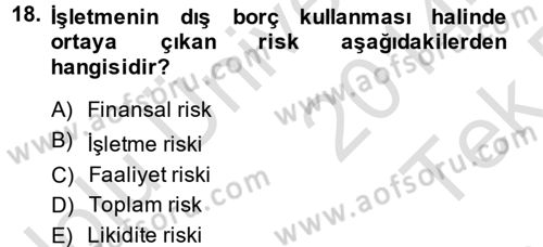 Radyo ve Televizyon İşletmeciliği Dersi 2014 - 2015 Yılı Tek Ders Sınav Soruları 18. Soru