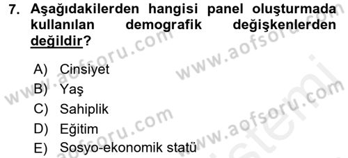 Radyo ve Televizyon İşletmeciliği Dersi 2015 - 2016 Yılı Tek Ders Sınav Soruları 7. Soru