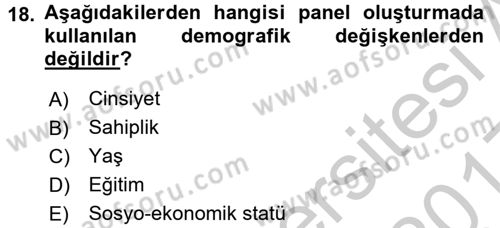 Radyo ve Televizyon İşletmeciliği Dersi 2016 - 2017 Yılı 3 Ders Sınav Soruları 18. Soru