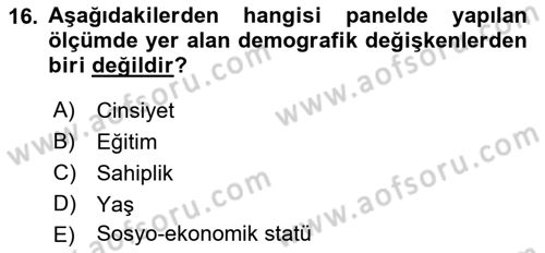 Radyo ve Televizyon İşletmeciliği Dersi 2018 - 2019 Yılı Yaz Okulu Sınav Soruları 16. Soru