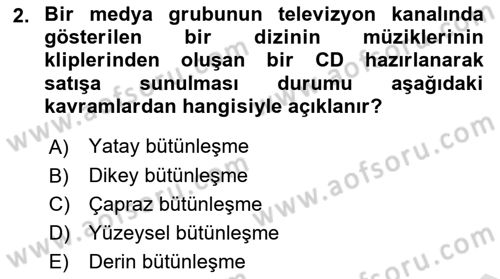 Radyo ve Televizyon İşletmeciliği Dersi 2021 - 2022 Yılı Yaz Okulu Sınav Soruları 2. Soru