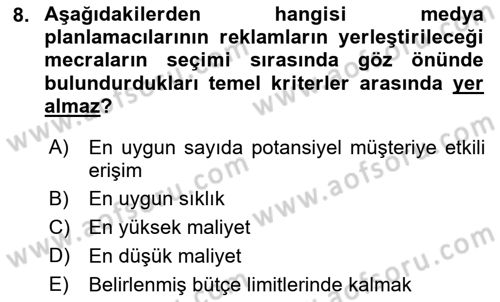 Radyo ve Televizyon İşletmeciliği Dersi 2021 - 2022 Yılı Yaz Okulu Sınav Soruları 8. Soru