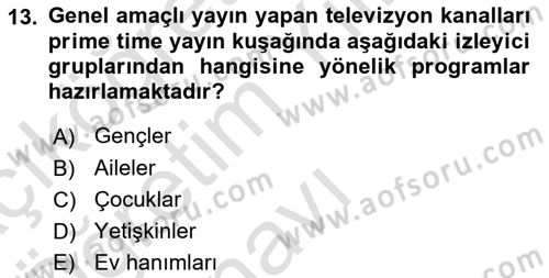 Radyo ve Televizyon İşletmeciliği Dersi 2022 - 2023 Yılı Yaz Okulu Sınav Soruları 13. Soru