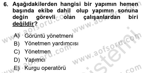 Radyo ve Televizyon İşletmeciliği Dersi 2023 - 2024 Yılı Yaz Okulu Sınav Soruları 6. Soru