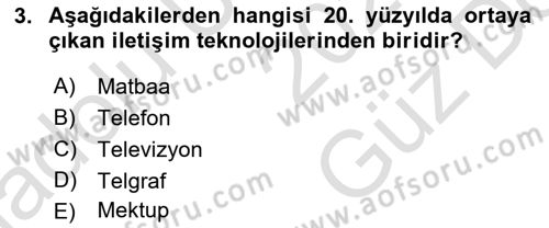 Yeni Medya Teorileri Dersi 2025 - 2026 Yılı (Vize) Ara Sınav Soruları 3. Soru