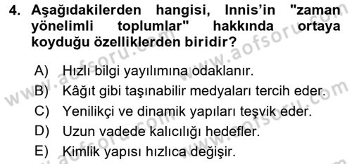 Yeni Medya Teorileri Dersi 2025 - 2026 Yılı (Vize) Ara Sınav Soruları 4. Soru