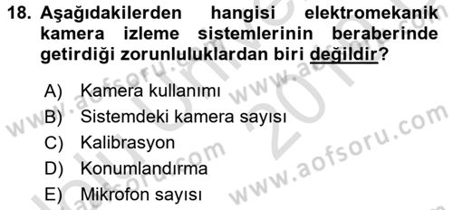 Radyo ve Televizyon Stüdyoları Dersi 2018 - 2019 Yılı 3 Ders Sınav Soruları 18. Soru