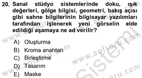 Radyo ve Televizyon Stüdyoları Dersi 2018 - 2019 Yılı 3 Ders Sınav Soruları 20. Soru