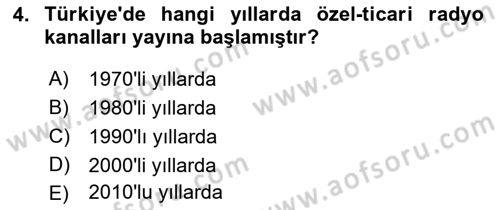 Radyo ve Televizyon Stüdyoları Dersi 2018 - 2019 Yılı Yaz Okulu Sınav Soruları 4. Soru