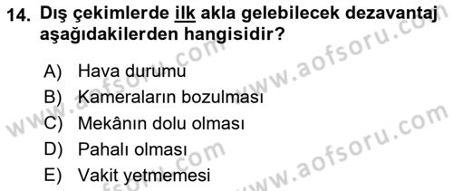 Radyo ve Televizyon Stüdyoları Dersi 2020 - 2021 Yılı Yaz Okulu Sınav Soruları 14. Soru