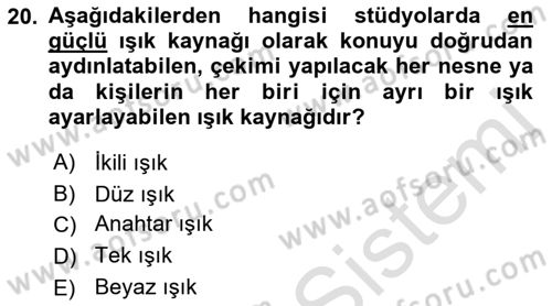 Radyo ve Televizyon Stüdyoları Dersi 2021 - 2022 Yılı (Vize) Ara Sınav Soruları 20. Soru