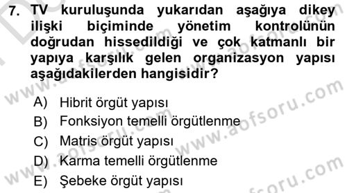 Radyo ve Televizyon Stüdyoları Dersi 2021 - 2022 Yılı (Final) Dönem Sonu Sınav Soruları 7. Soru
