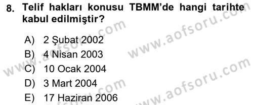 Radyo ve Televizyon Stüdyoları Dersi 2021 - 2022 Yılı (Final) Dönem Sonu Sınav Soruları 8. Soru