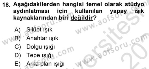 Radyo ve Televizyon Stüdyoları Dersi 2023 - 2024 Yılı (Vize) Ara Sınav Soruları 18. Soru