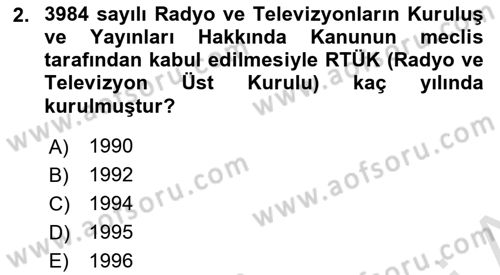 Radyo ve Televizyon Stüdyoları Dersi 2023 - 2024 Yılı (Final) Dönem Sonu Sınav Soruları 2. Soru