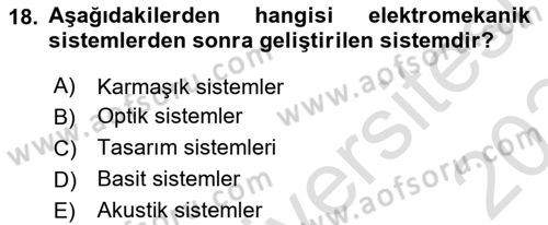 Radyo ve Televizyon Stüdyoları Dersi 2023 - 2024 Yılı Yaz Okulu Sınav Soruları 18. Soru