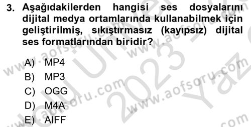 Radyo ve Televizyon Stüdyoları Dersi 2023 - 2024 Yılı Yaz Okulu Sınav Soruları 3. Soru