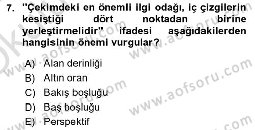 Radyo ve Televizyon Stüdyoları Dersi 2023 - 2024 Yılı Yaz Okulu Sınav Soruları 7. Soru